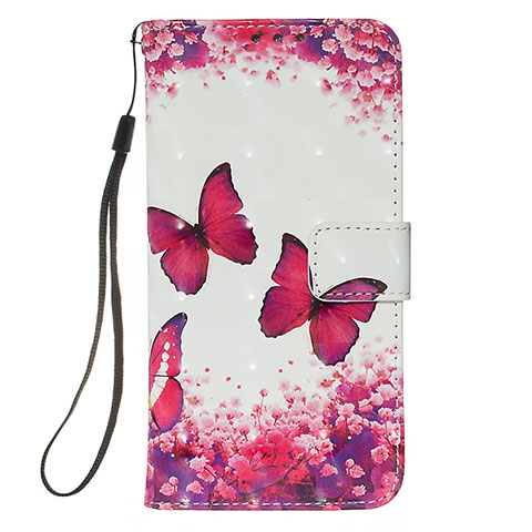 Funda de Cuero Cartera con Soporte Patron de Moda Carcasa Y03B para Samsung Galaxy A01 SM-A015 Rosa Roja