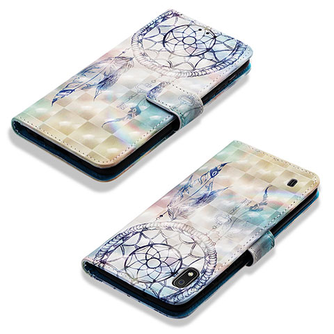 Funda de Cuero Cartera con Soporte Patron de Moda Carcasa Y03B para Samsung Galaxy A10 Azul Claro