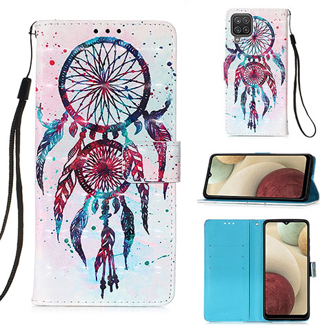 Funda de Cuero Cartera con Soporte Patron de Moda Carcasa Y03B para Samsung Galaxy A12 Multicolor