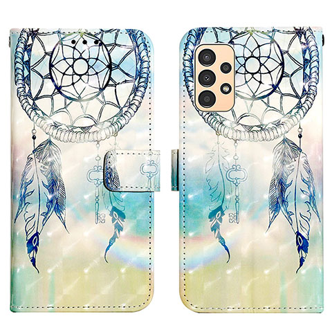 Funda de Cuero Cartera con Soporte Patron de Moda Carcasa Y03B para Samsung Galaxy A13 4G Azul Claro