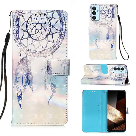 Funda de Cuero Cartera con Soporte Patron de Moda Carcasa Y03B para Samsung Galaxy A15 4G Azul Claro