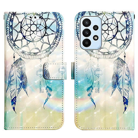 Funda de Cuero Cartera con Soporte Patron de Moda Carcasa Y03B para Samsung Galaxy A23 4G Azul Claro