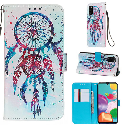 Funda de Cuero Cartera con Soporte Patron de Moda Carcasa Y03B para Samsung Galaxy A41 Multicolor