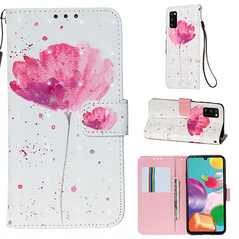 Funda de Cuero Cartera con Soporte Patron de Moda Carcasa Y03B para Samsung Galaxy A41 Rosa