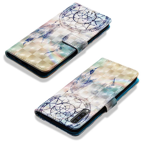 Funda de Cuero Cartera con Soporte Patron de Moda Carcasa Y03B para Samsung Galaxy A50 Azul Claro