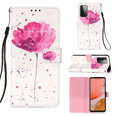 Funda de Cuero Cartera con Soporte Patron de Moda Carcasa Y03B para Samsung Galaxy A72 5G Rosa