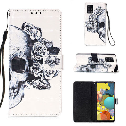 Funda de Cuero Cartera con Soporte Patron de Moda Carcasa Y03B para Samsung Galaxy M40S Negro