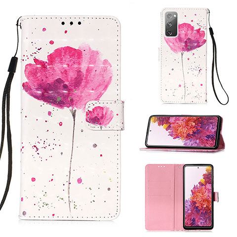 Funda de Cuero Cartera con Soporte Patron de Moda Carcasa Y03B para Samsung Galaxy S20 FE 4G Rosa