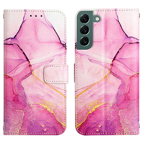 Funda de Cuero Cartera con Soporte Patron de Moda Carcasa Y03B para Samsung Galaxy S21 5G Rosa Roja