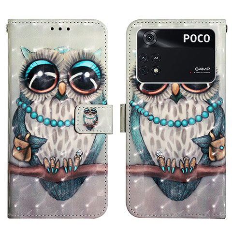 Funda de Cuero Cartera con Soporte Patron de Moda Carcasa Y03B para Xiaomi Poco M4 Pro 4G Multicolor