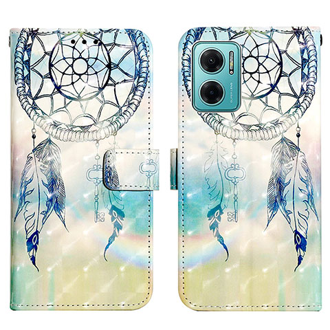 Funda de Cuero Cartera con Soporte Patron de Moda Carcasa Y03B para Xiaomi Redmi 10 5G Azul Claro