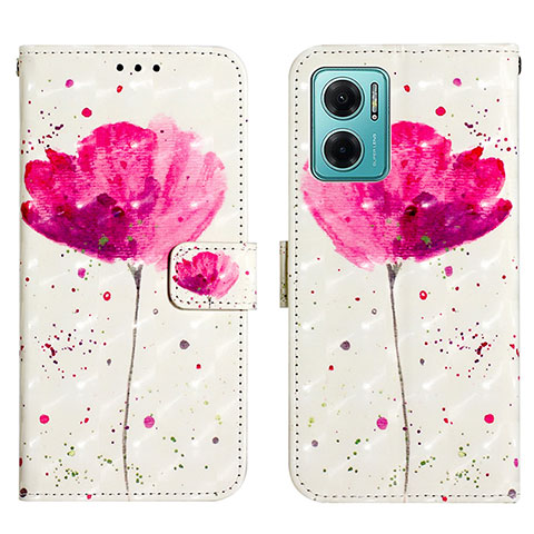 Funda de Cuero Cartera con Soporte Patron de Moda Carcasa Y03B para Xiaomi Redmi 10 5G Rosa