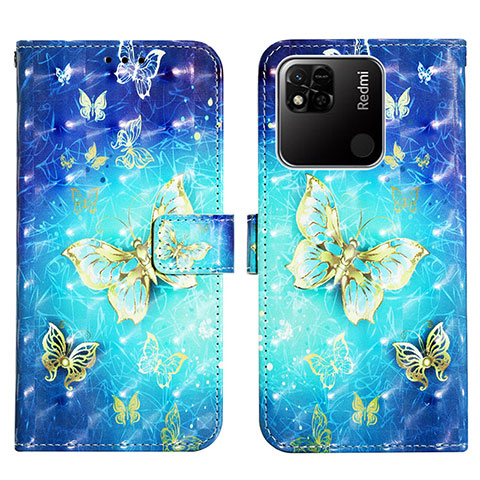 Funda de Cuero Cartera con Soporte Patron de Moda Carcasa Y03B para Xiaomi Redmi 9 Activ Azul Cielo