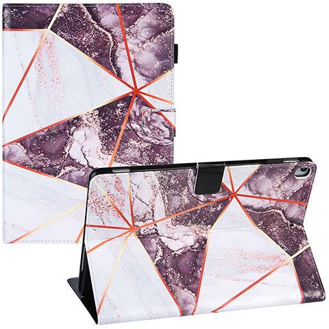 Funda de Cuero Cartera con Soporte Patron de Moda Carcasa Y04B para Apple iPad 10.2 (2019) Purpura Claro