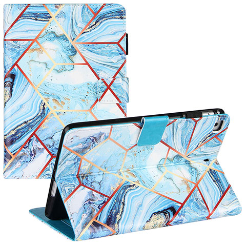 Funda de Cuero Cartera con Soporte Patron de Moda Carcasa Y04B para Apple iPad Mini 5 (2019) Azul Claro