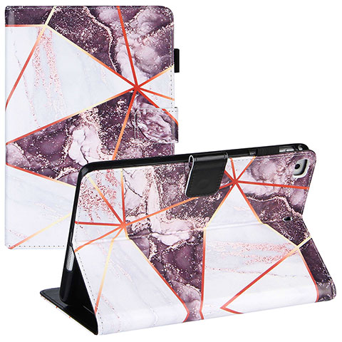 Funda de Cuero Cartera con Soporte Patron de Moda Carcasa Y04B para Apple iPad Mini 5 (2019) Purpura Claro