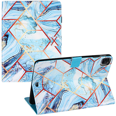 Funda de Cuero Cartera con Soporte Patron de Moda Carcasa Y04B para Apple iPad Pro 11 (2021) Azul