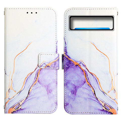 Funda de Cuero Cartera con Soporte Patron de Moda Carcasa Y04B para Google Pixel 8 Pro 5G Morado