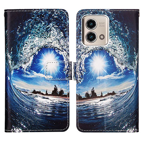 Funda de Cuero Cartera con Soporte Patron de Moda Carcasa Y04B para Motorola Moto G Stylus (2023) 5G Azul Real