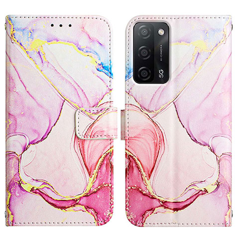 Funda de Cuero Cartera con Soporte Patron de Moda Carcasa Y04B para Oppo A55 5G Rosa