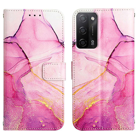 Funda de Cuero Cartera con Soporte Patron de Moda Carcasa Y04B para Oppo A56 5G Rosa Roja