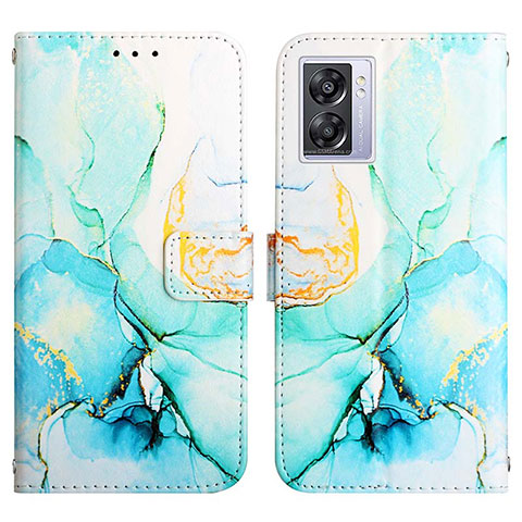 Funda de Cuero Cartera con Soporte Patron de Moda Carcasa Y04B para Oppo A56S 5G Verde