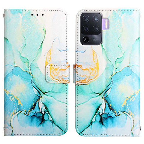 Funda de Cuero Cartera con Soporte Patron de Moda Carcasa Y04B para Oppo A94 4G Verde