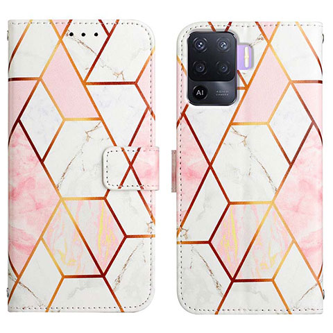 Funda de Cuero Cartera con Soporte Patron de Moda Carcasa Y04B para Oppo F19 Pro Blanco