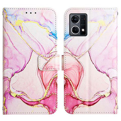 Funda de Cuero Cartera con Soporte Patron de Moda Carcasa Y04B para Oppo F21 Pro 4G Rosa