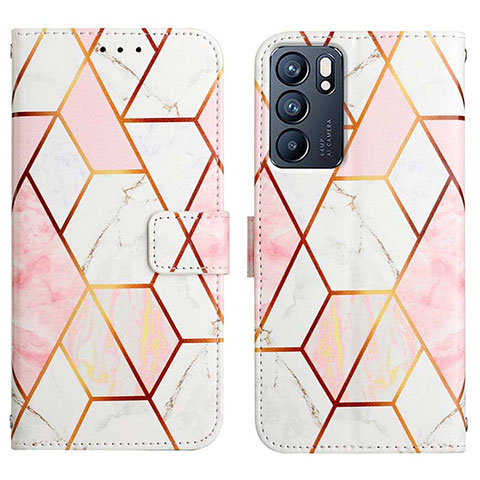 Funda de Cuero Cartera con Soporte Patron de Moda Carcasa Y04B para Oppo Reno6 5G Blanco