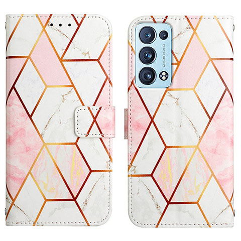 Funda de Cuero Cartera con Soporte Patron de Moda Carcasa Y04B para Oppo Reno6 Pro 5G Blanco