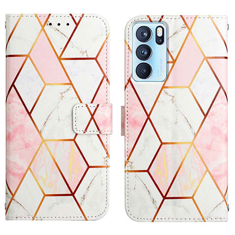 Funda de Cuero Cartera con Soporte Patron de Moda Carcasa Y04B para Oppo Reno6 Pro 5G India Blanco