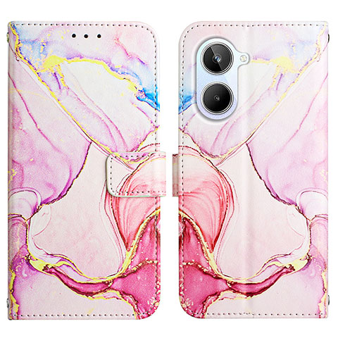 Funda de Cuero Cartera con Soporte Patron de Moda Carcasa Y04B para Realme 10 4G Rosa