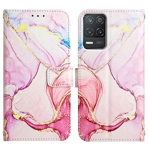 Funda de Cuero Cartera con Soporte Patron de Moda Carcasa Y04B para Realme 8 5G Rosa