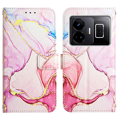 Funda de Cuero Cartera con Soporte Patron de Moda Carcasa Y04B para Realme GT3 5G Rosa