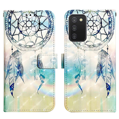 Funda de Cuero Cartera con Soporte Patron de Moda Carcasa Y04B para Samsung Galaxy A03s Azul Claro