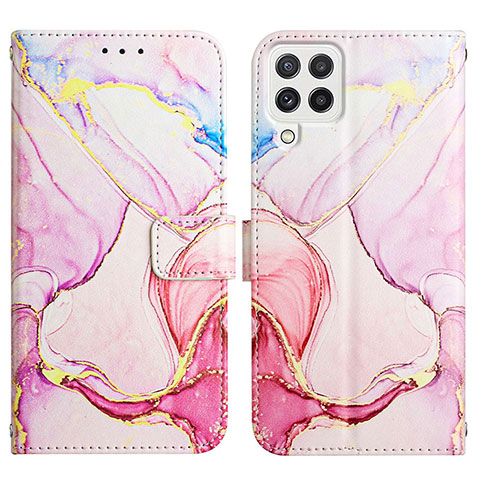 Funda de Cuero Cartera con Soporte Patron de Moda Carcasa Y04B para Samsung Galaxy A22 4G Rosa