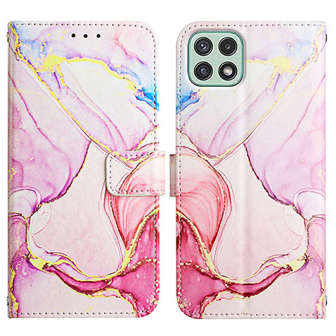 Funda de Cuero Cartera con Soporte Patron de Moda Carcasa Y04B para Samsung Galaxy A22s 5G Rosa