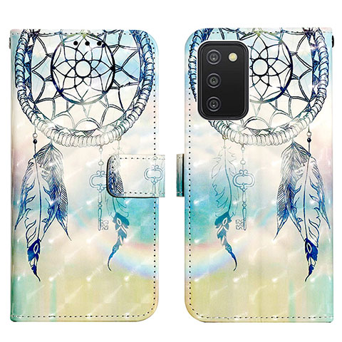 Funda de Cuero Cartera con Soporte Patron de Moda Carcasa Y04B para Samsung Galaxy M02s Azul Claro