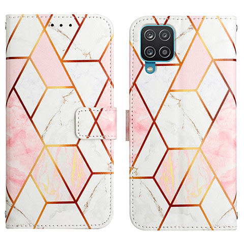 Funda de Cuero Cartera con Soporte Patron de Moda Carcasa Y04B para Samsung Galaxy M12 Blanco