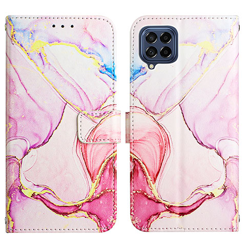 Funda de Cuero Cartera con Soporte Patron de Moda Carcasa Y04B para Samsung Galaxy M53 5G Rosa