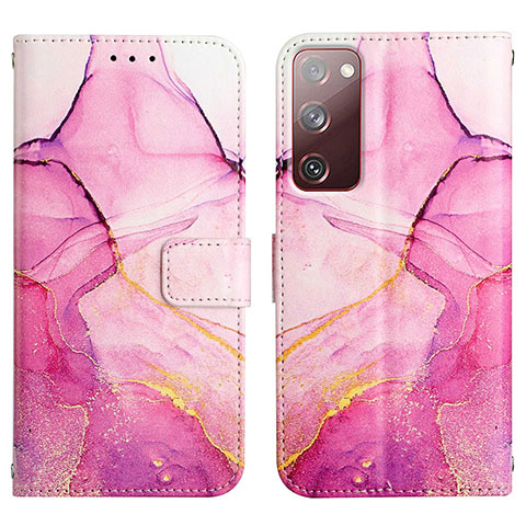 Funda de Cuero Cartera con Soporte Patron de Moda Carcasa Y04B para Samsung Galaxy S20 FE 5G Rosa Roja