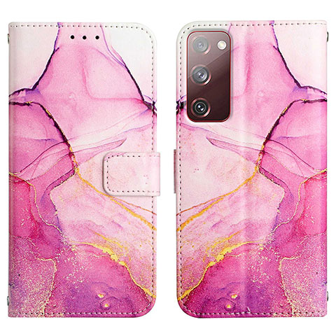 Funda de Cuero Cartera con Soporte Patron de Moda Carcasa Y04B para Samsung Galaxy S20 Lite 5G Rosa Roja