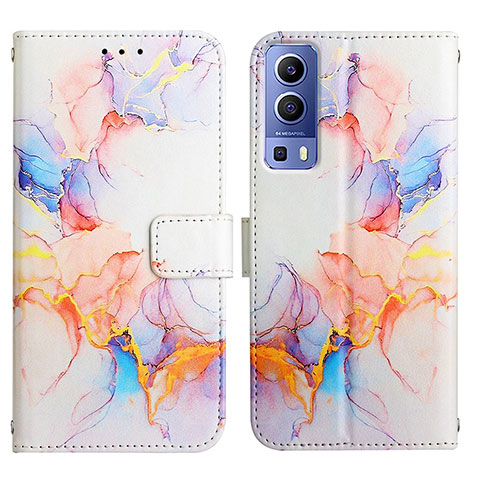 Funda de Cuero Cartera con Soporte Patron de Moda Carcasa Y04B para Vivo iQOO Z3 5G Azul