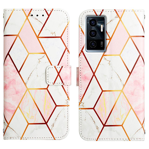 Funda de Cuero Cartera con Soporte Patron de Moda Carcasa Y04B para Vivo V23e 5G Blanco