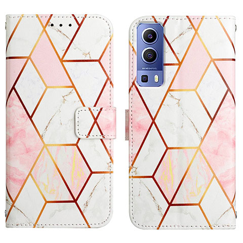 Funda de Cuero Cartera con Soporte Patron de Moda Carcasa Y04B para Vivo Y75s 5G Blanco