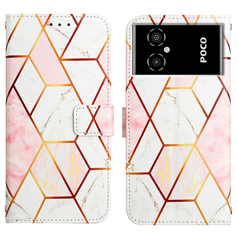 Funda de Cuero Cartera con Soporte Patron de Moda Carcasa Y04B para Xiaomi Poco M4 5G Blanco