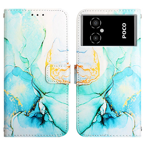 Funda de Cuero Cartera con Soporte Patron de Moda Carcasa Y04B para Xiaomi Poco M4 5G Verde