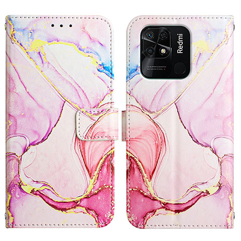 Funda de Cuero Cartera con Soporte Patron de Moda Carcasa Y04B para Xiaomi Redmi 10 India Rosa