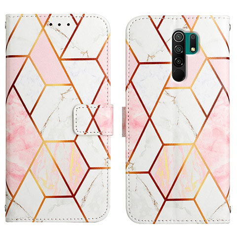 Funda de Cuero Cartera con Soporte Patron de Moda Carcasa Y04B para Xiaomi Redmi 9 Blanco